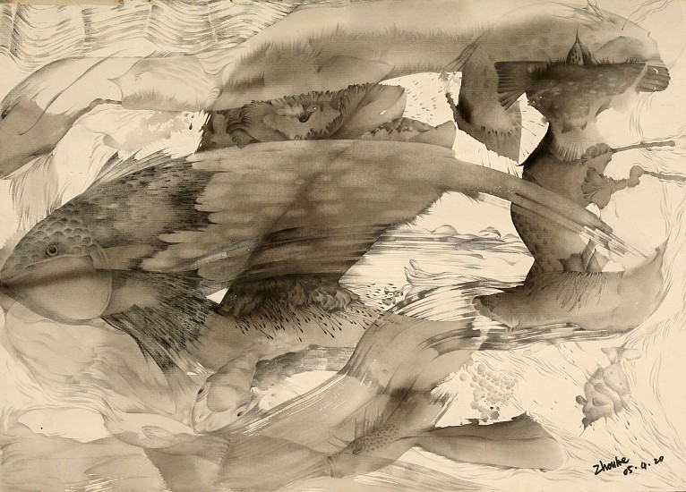 Zhou He, Drift Away NO.5
2005, Ink on Paper