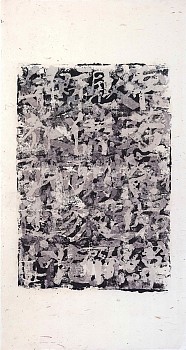 new "no.14168" Ã‚Â ink gouache and xuan paper collage on xuan paper 57x30"