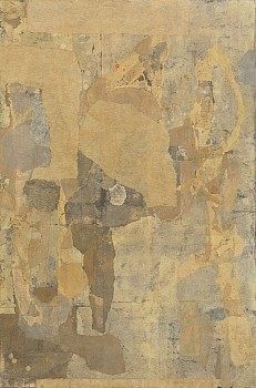 "no. 11119" Ã‚Â gouache ink pastel and xuan paper collage on canvas backed with wood board "72x48"