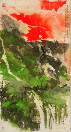 Hou Beiren, Charming Green Mountains
2014, Ink and Color on Paper