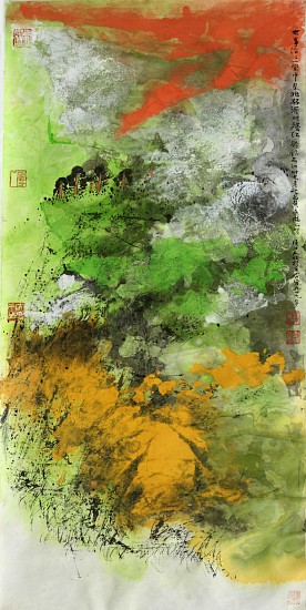 Hou Beiren, Mountain in Autumn
2015, Ink and Color on Paper