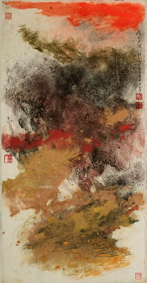 Hou Beiren, Sunset at Lushan Mountain
2015, Ink and Color on Paper
