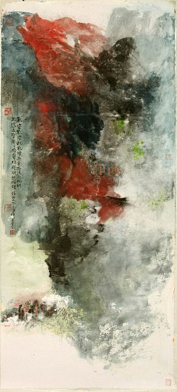 Hou Beiren, Mountains and Valleys in Rain
2015, Ink and Color on Paper