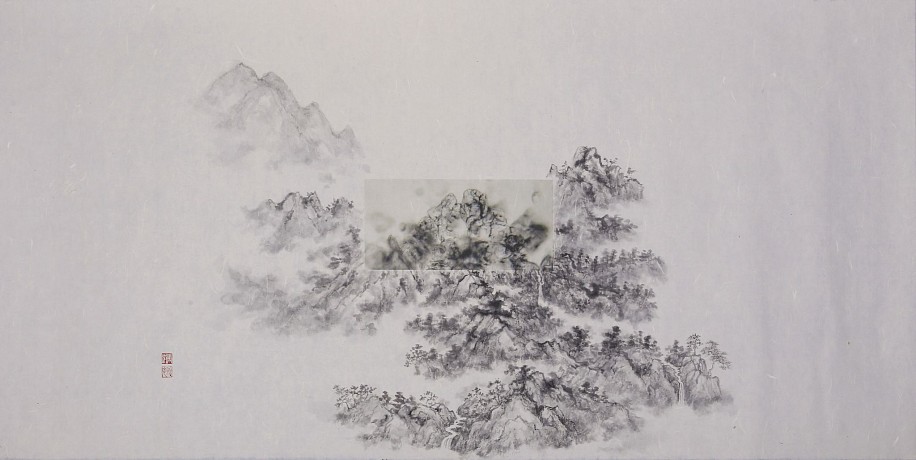Arnold Chang and Michael Cherney, Saltscape 2
2017, Photography and ink on Xuan paper