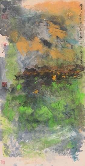 Hou Beiren, Mountain After Rain
2016, Ink and Color on Paper