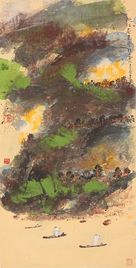 Hou Beiren, Spring Colors in the River Gorges
2015, Ink and Color on Paper