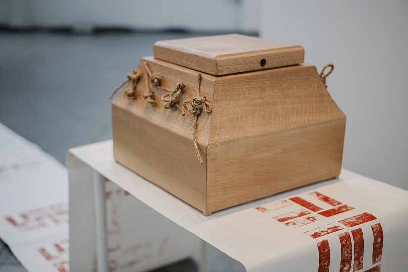 He Kunlin, The Released Rope Cun
2016, Paper, print, video, wood sculpture